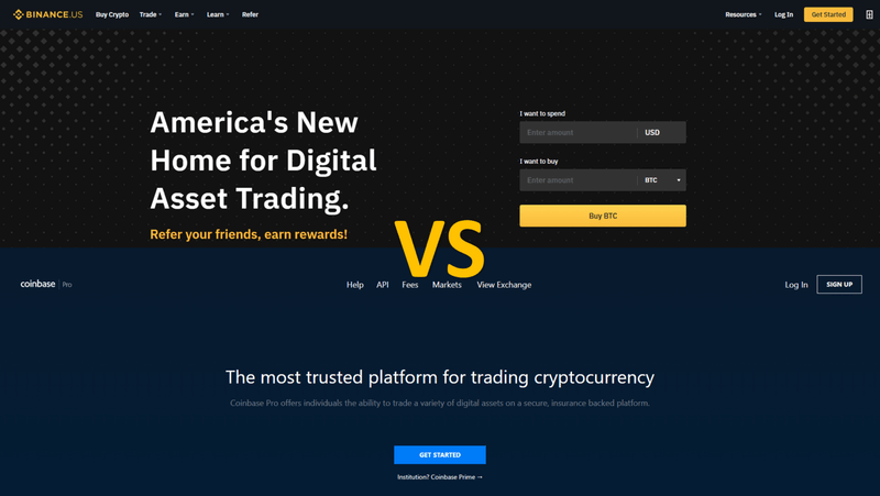 Binance US vs Coinbase Pro